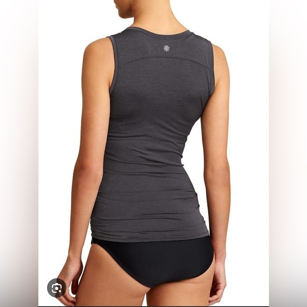 Athleta Women’s Heather Scrunch Rash Guard Charcoal Size Medium - Picture 8 of 8